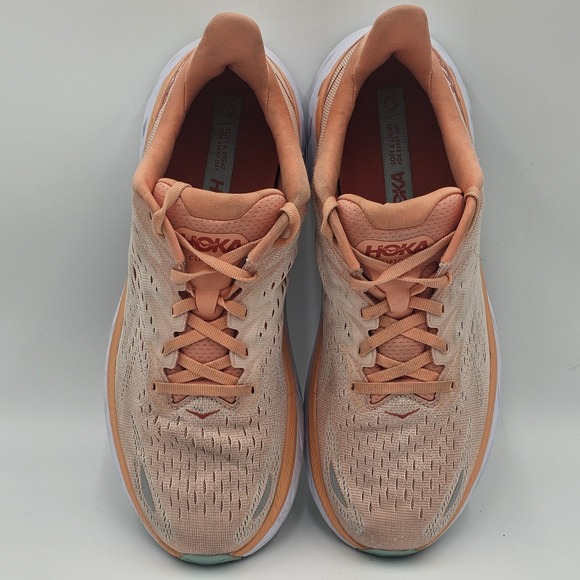 HOKA Clifton 8 Women's Orange Running Shoe Sneakers Size 11 B - Picture 3 of 12